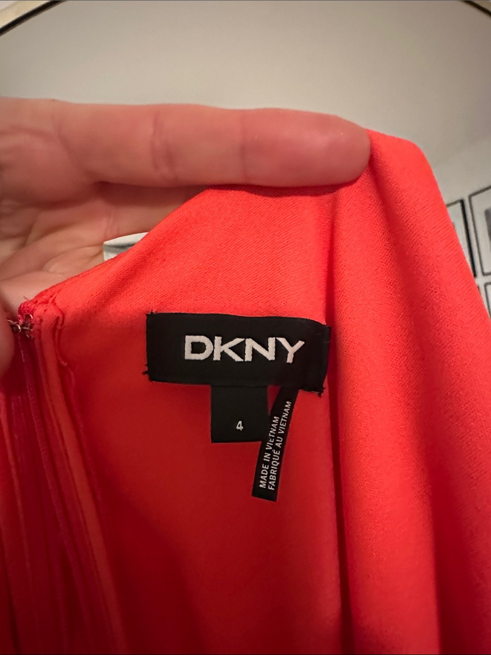 Red Ruffle Wrap Midi Dress - DKNY - Picture 2 of 2